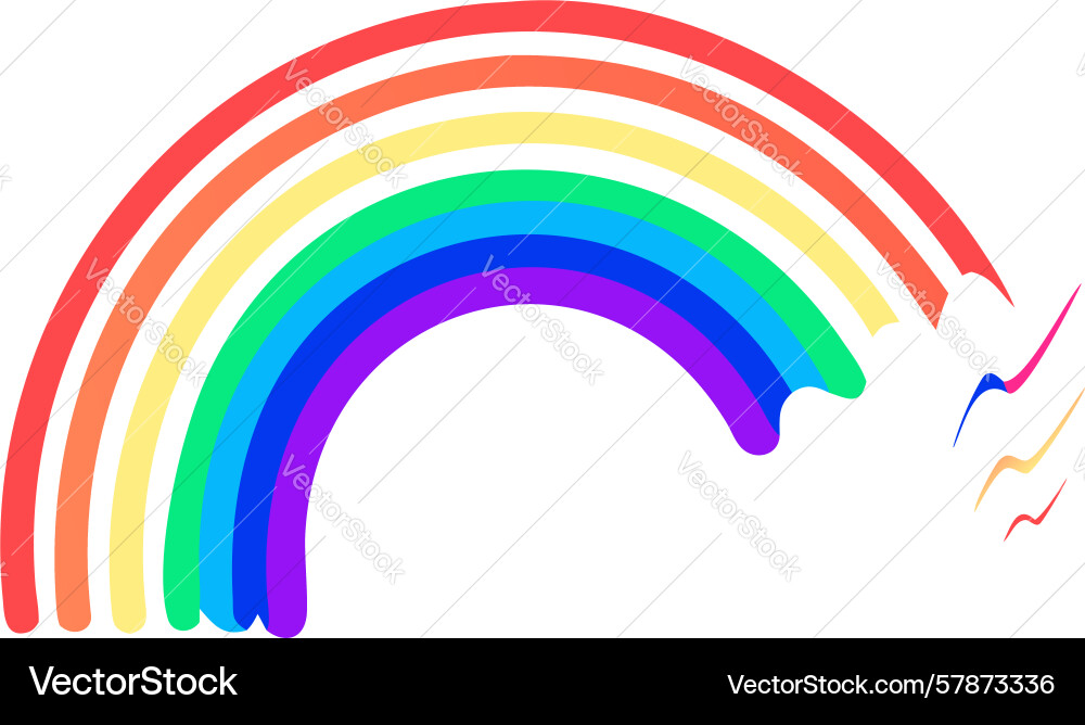 Stylized rainbow arc with dynamic flow artistic Vector Image