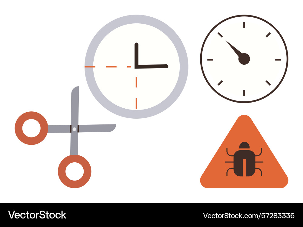 Time management problem solving and debugging Time management problem solving and debugging vector image