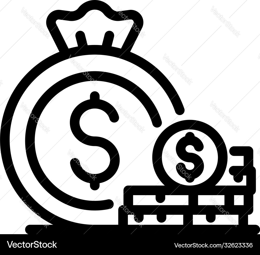 Trader coin stack icon outline style Trader coin stack icon outline style Vector Image