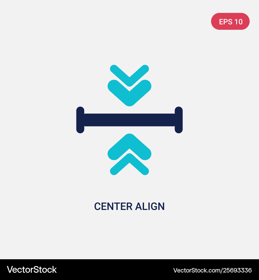 Two color center align icon from arrows 2 concept Two color center align icon from arrows 2 concept vector image