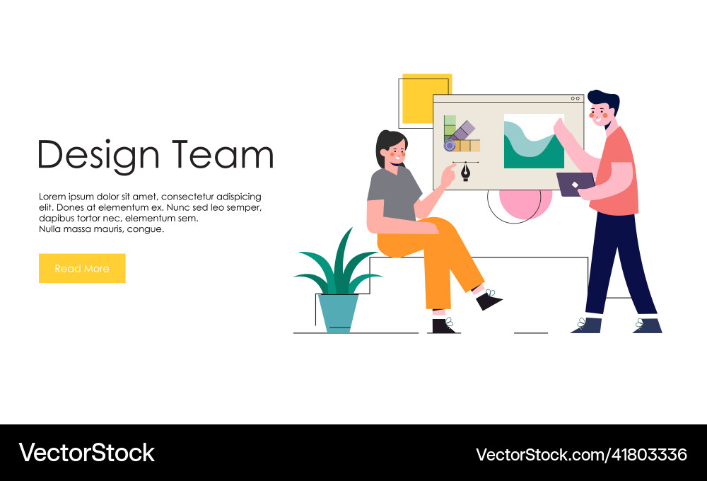 Web design studio or team working Vector Image