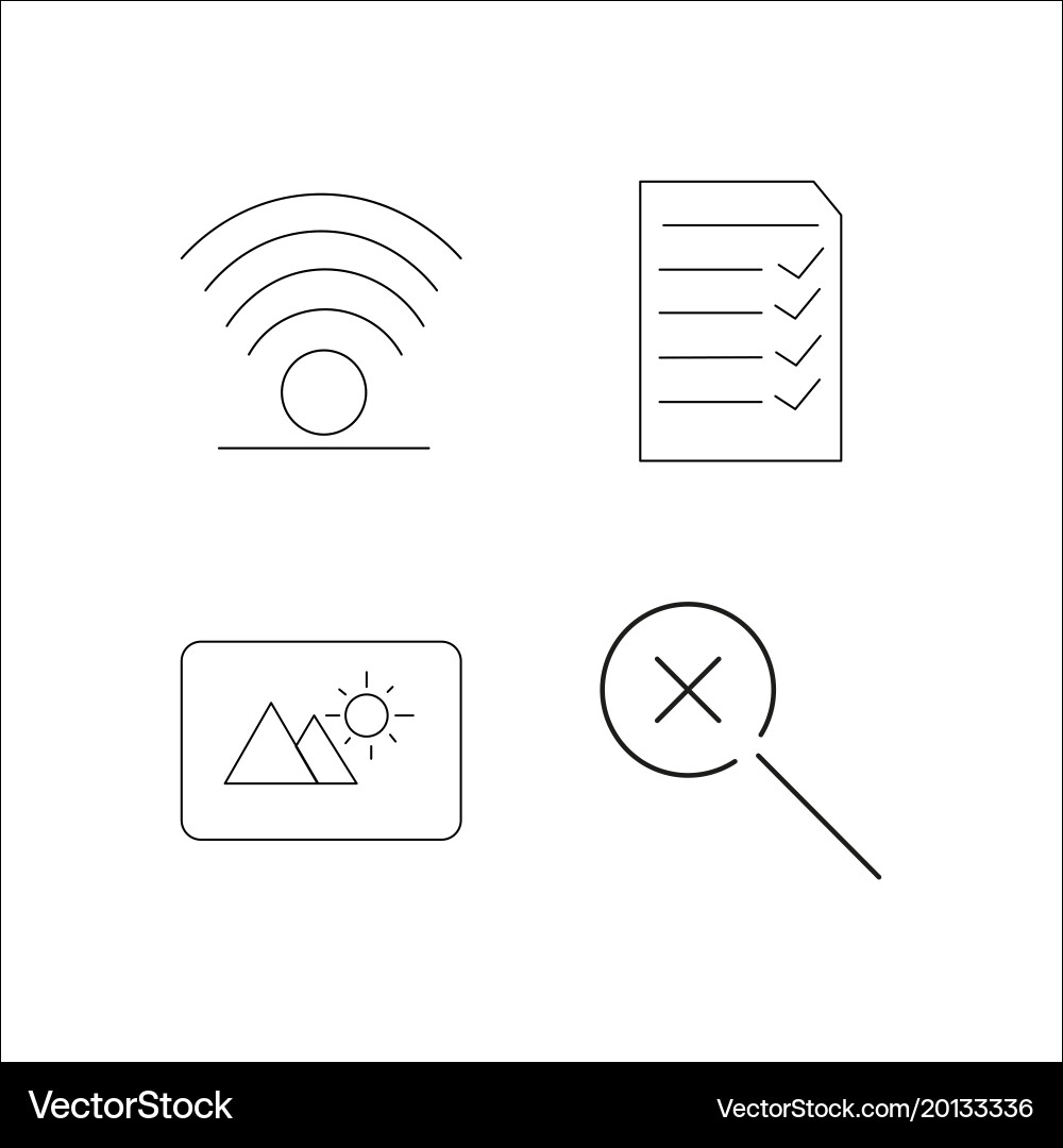 Web simple linear icon setsimple outline icons vector image