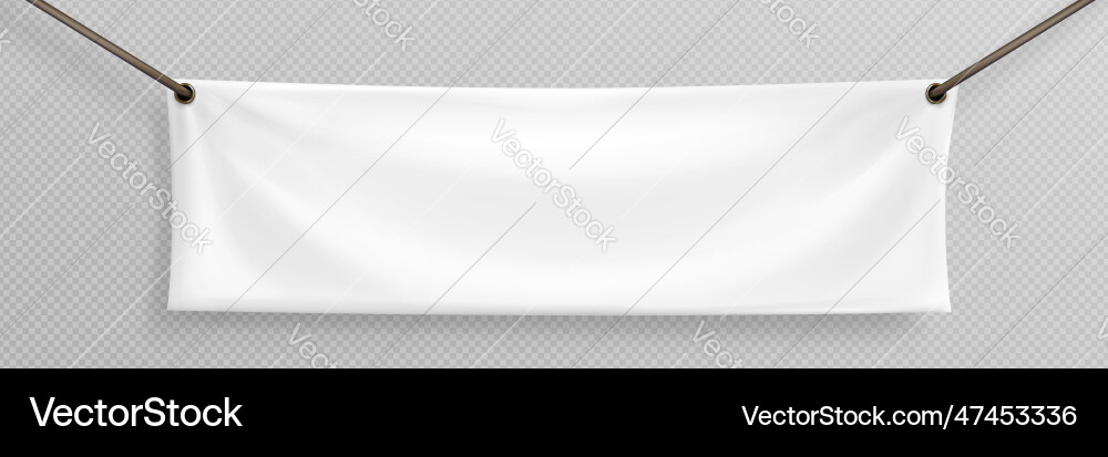 Weiß hängen leer Stoff Leinwand Banner Zeichen Weiß hängen leer Stoff Leinwand Banner Zeichen Vektorbild