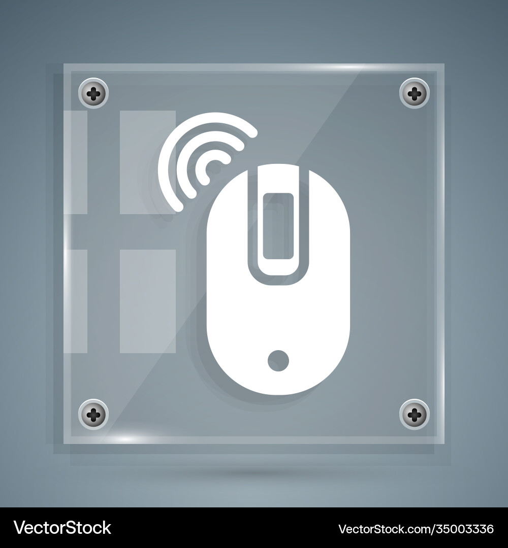 White wireless computer mouse icon isolated White wireless computer mouse icon isolated Vector Image