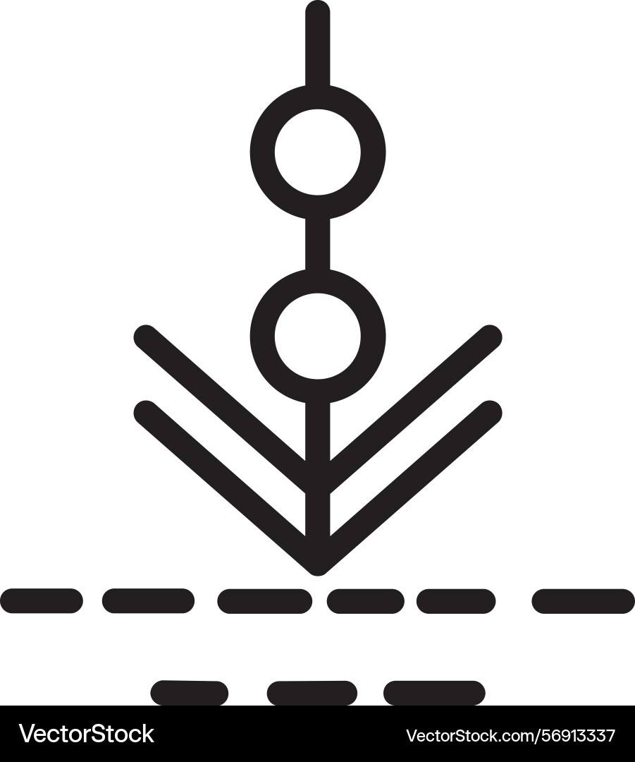 Arrow dotted down linear style icon design Vector Image