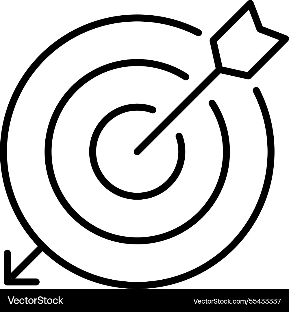 Arrow in dartboard icon Vector Image