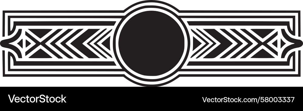 Art Deco Circular Border Element Vector Image