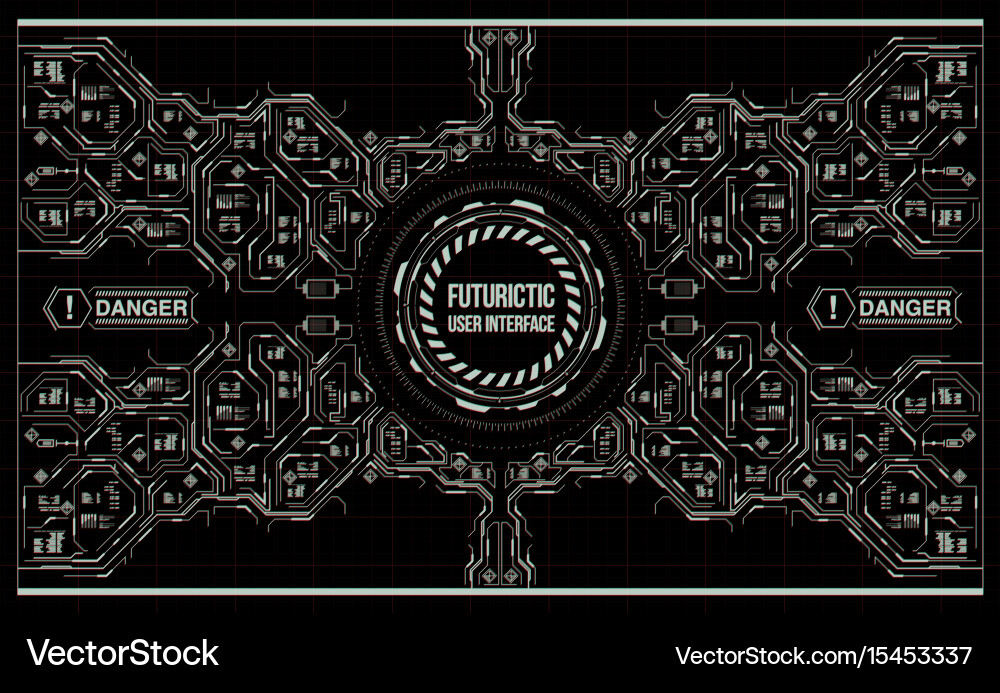Background with futuristic user interface vector image