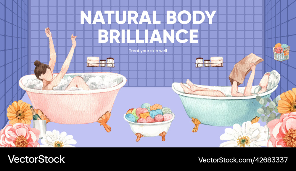 Blog header template with bath essential Blog header template with bath essential vector image