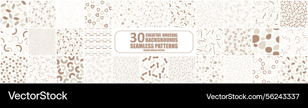 Collection of seamless patterns with beige Vector Image