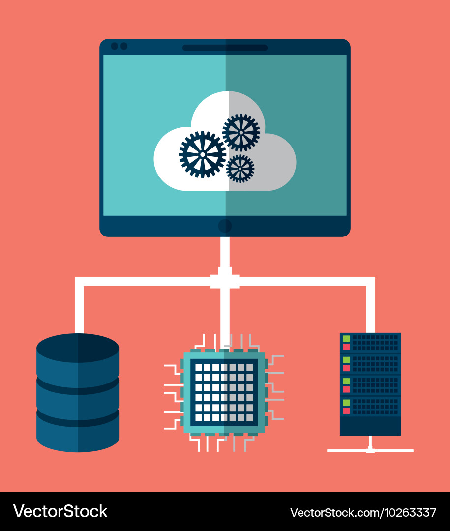 Computer gear data center web hosting Vector Image