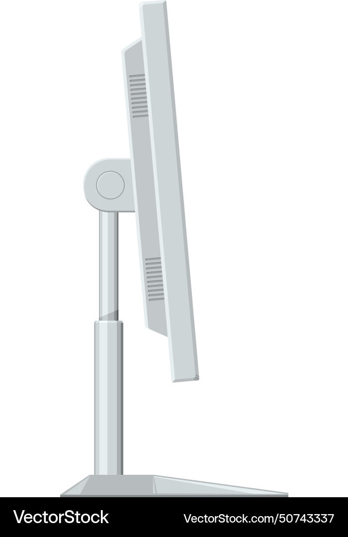 Computer Monitor Side View Vector Image