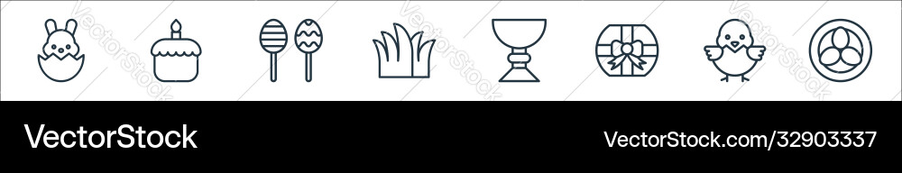 Easter line icons linear set quality Easter line icons linear set quality vector image