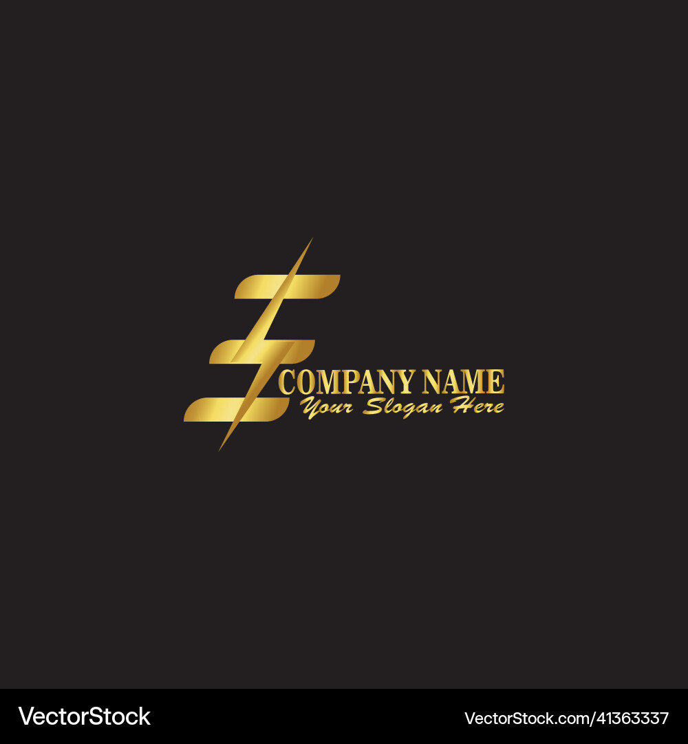Elegant abstract logo letter e formed from gold Elegant abstract logo letter e formed from gold vector image