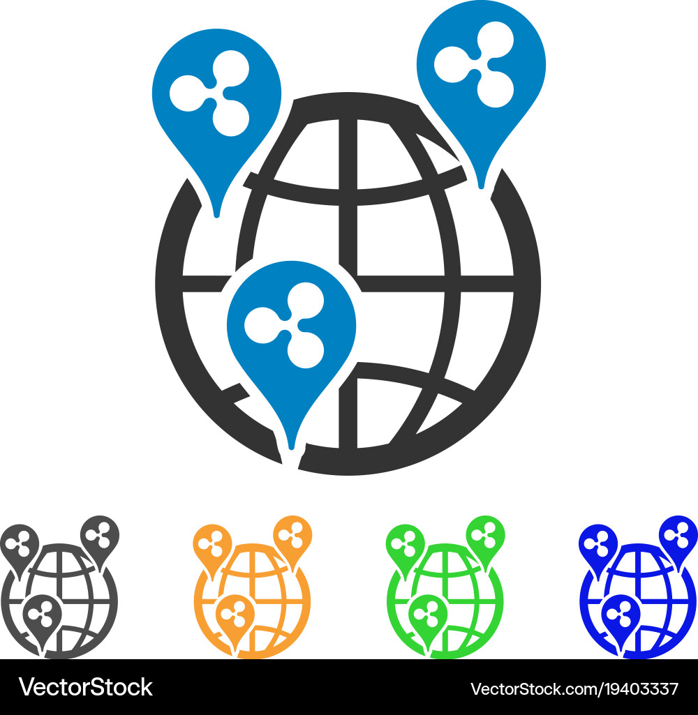 Global ripple points icon Vector Image