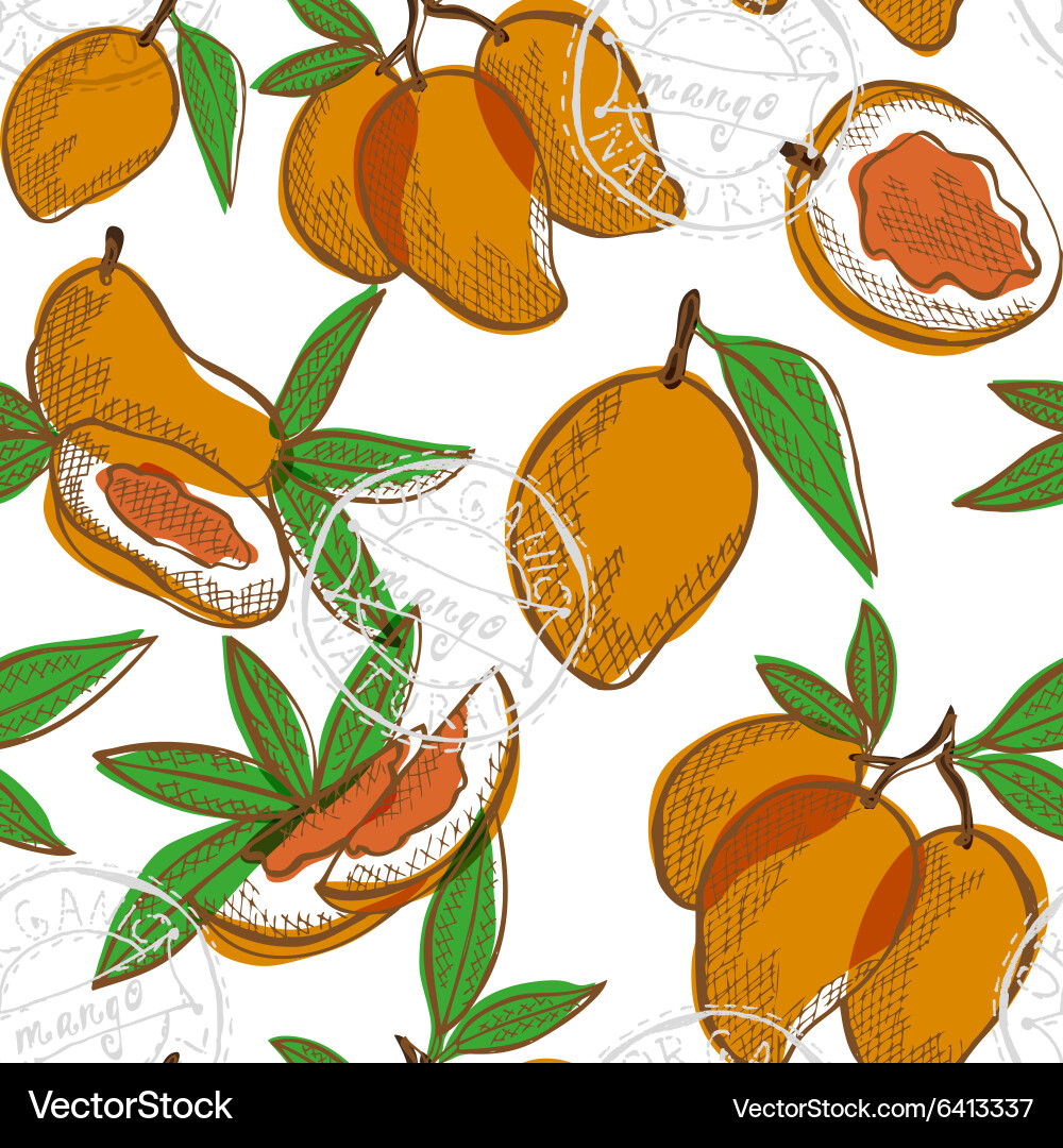 Mango Pattern Vector Image
