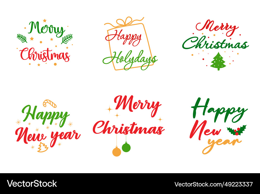 Merry christmas and happy new year Vector Image