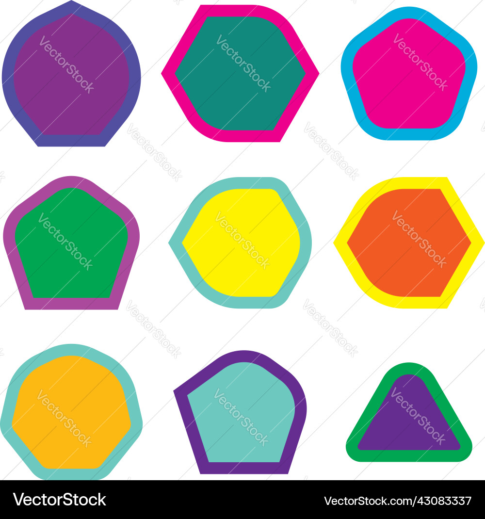 Polygon shape element with rounded corners Polygon shape element with rounded corners Vector Image