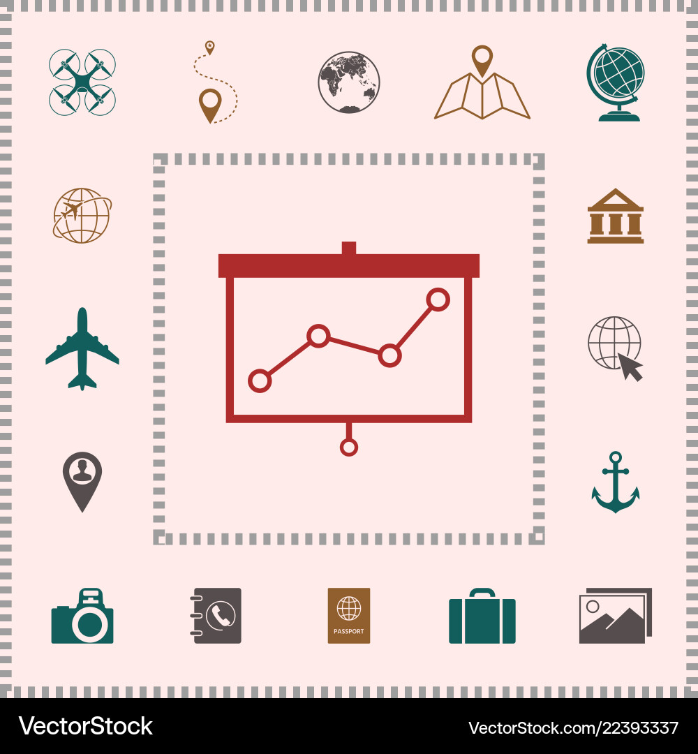 Projector screen with graph elements for your Projector screen with graph elements for your vector image