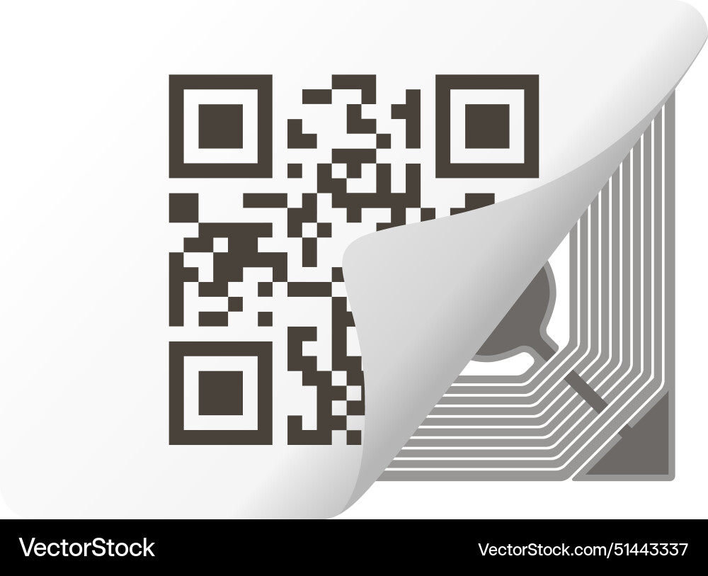 Radio identification tag covered with a layer Radio identification tag covered with a layer vector image
