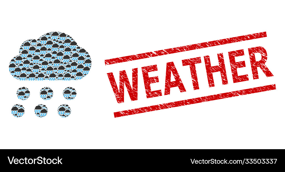 Rain cloud recursive composition Vector Image