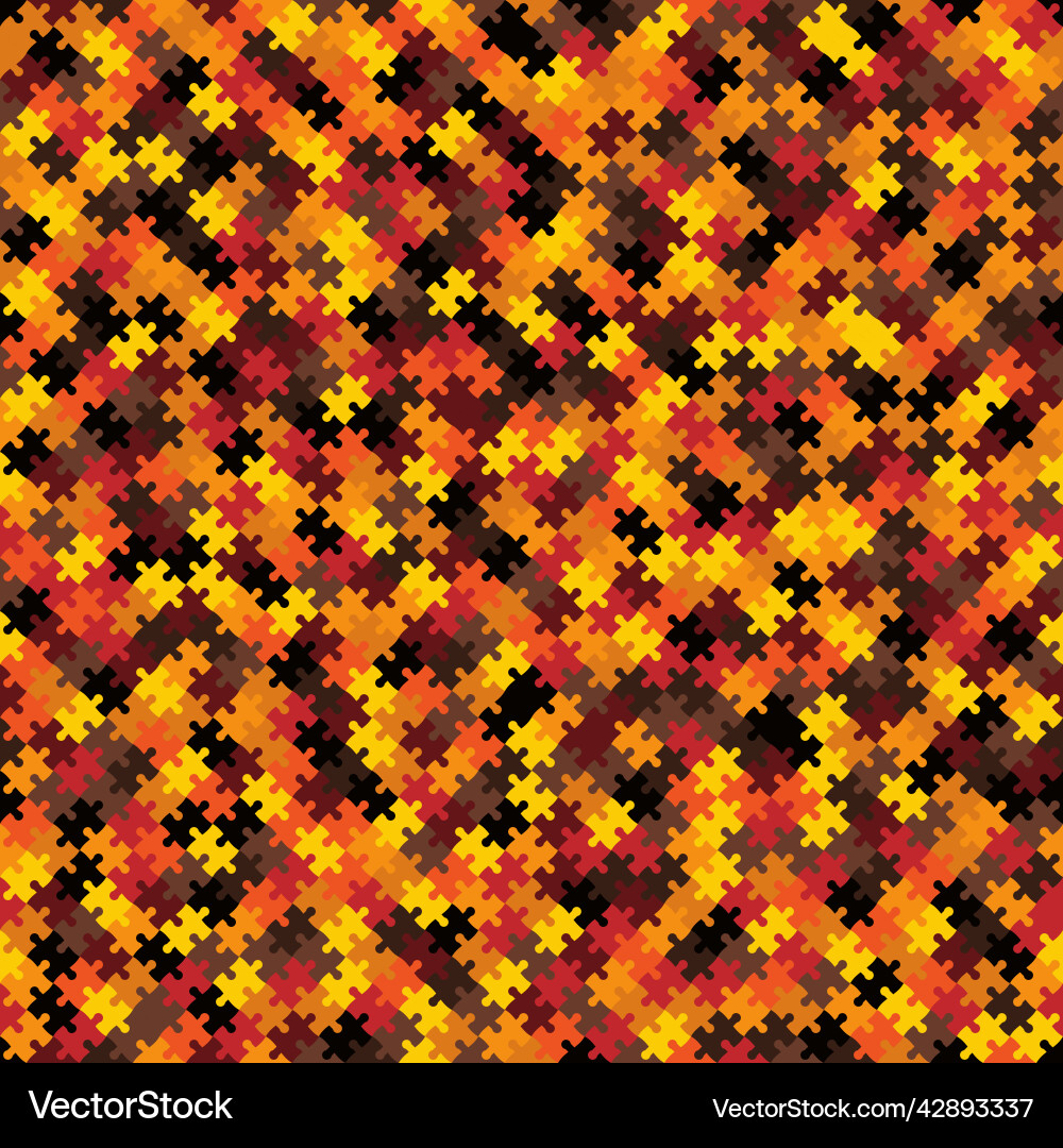 Seamless colorful pattern with puzzles jigsaw Vector Image