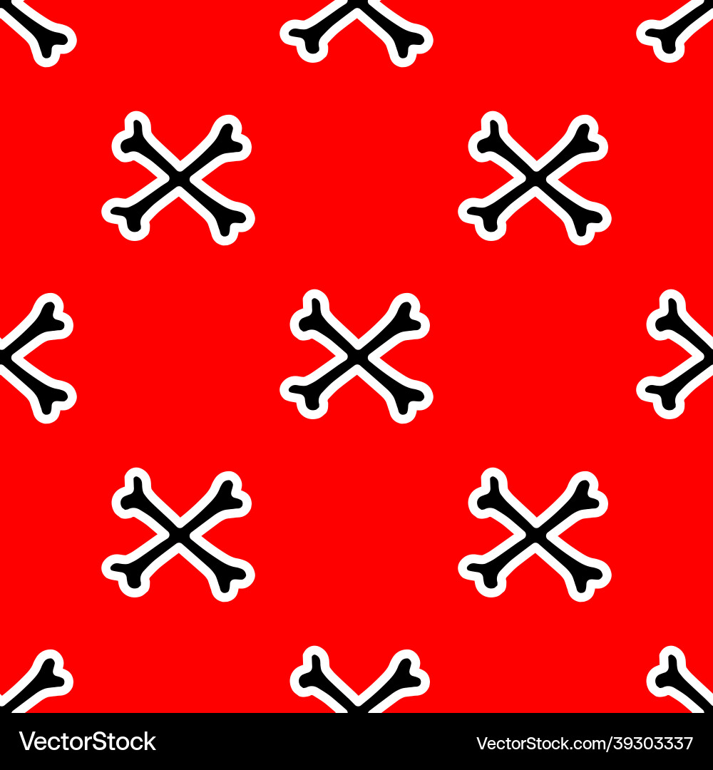 Seamless pattern with bones on a red background Seamless pattern with bones on a red background vector image
