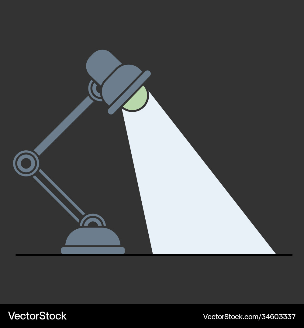 Table lamp shines in dark Table lamp shines in dark vector image