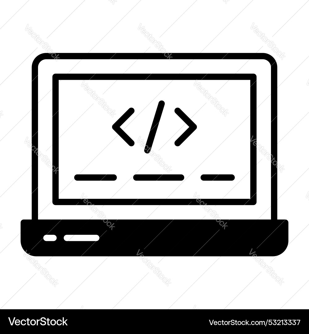Web coding icon in trendy style easy to use vector image