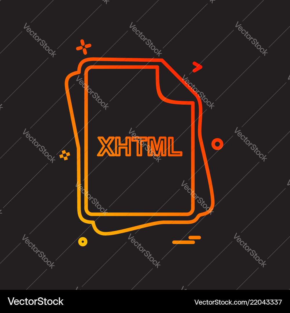 Xhtml file type icon design Xhtml file type icon design vector image