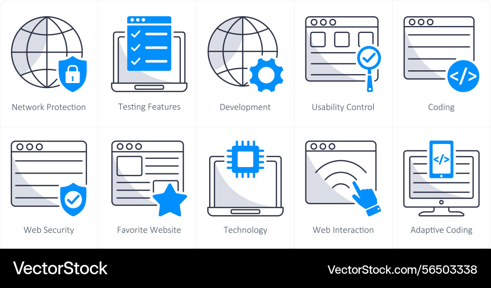 A set of 10 web design icons as network Vector Image
