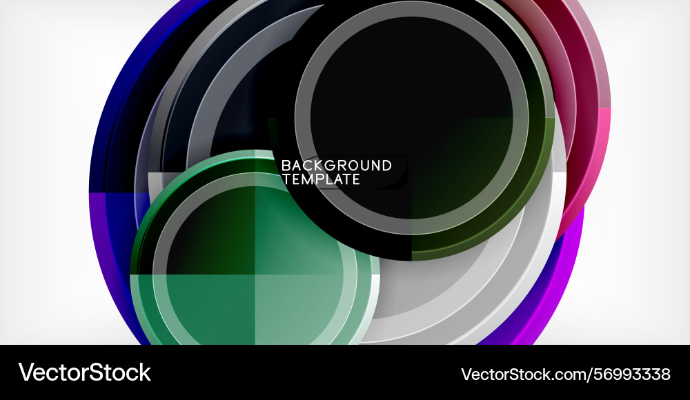 Abstract circular design overlapping layers vector image