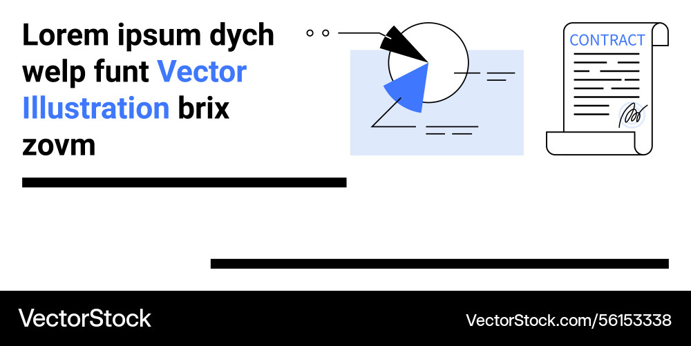 Abstract infographic with pie chart and signed Vector Image