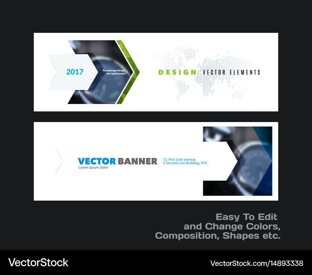 Abstract set of modern horizontal website vector image