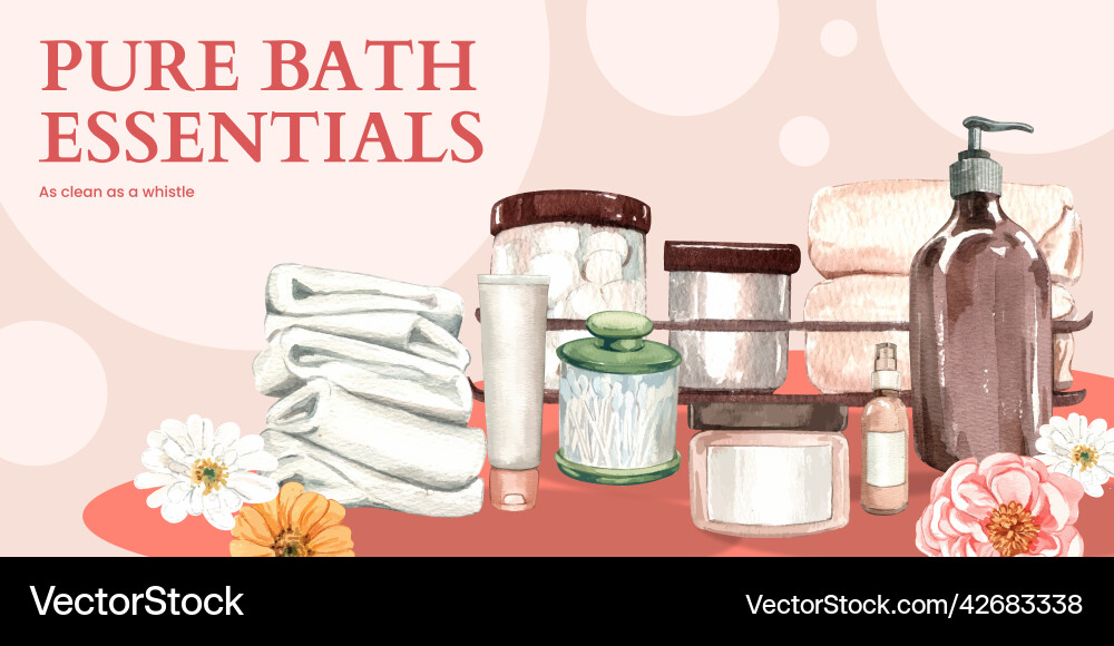 Blog header template with bath essential Blog header template with bath essential vector image