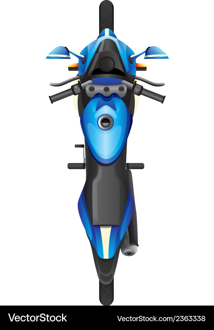 Blue Scooter Top View Vector Image