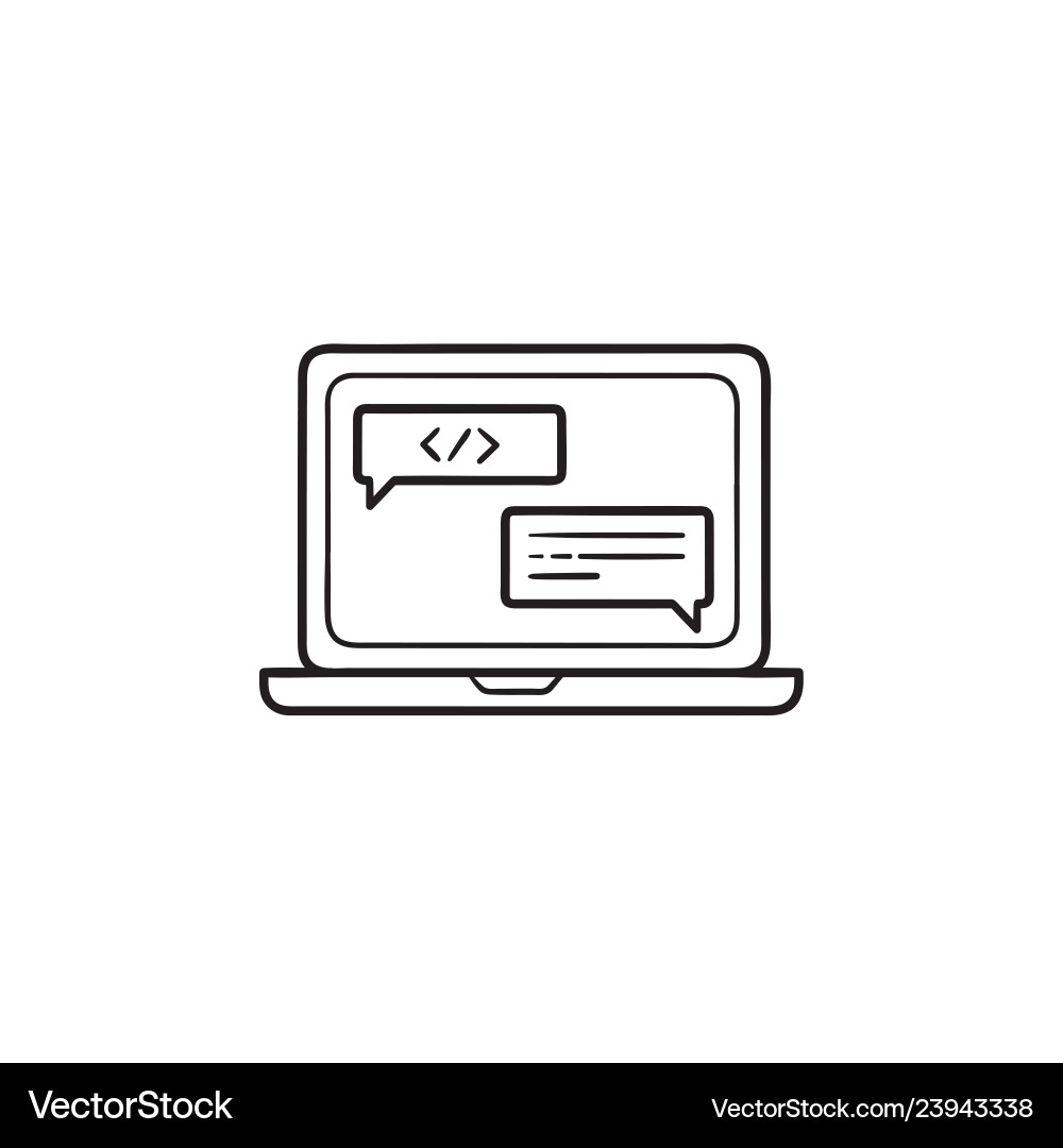 Coding Hand Doodle Icon vector image
