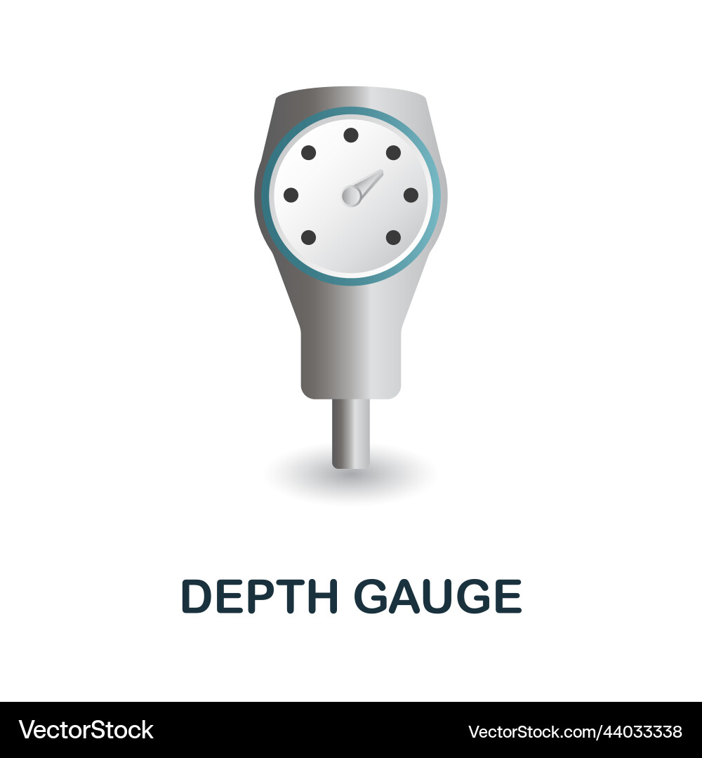 Depth gauge icon 3d from measuring collection Depth gauge icon 3d from measuring collection Vector Image