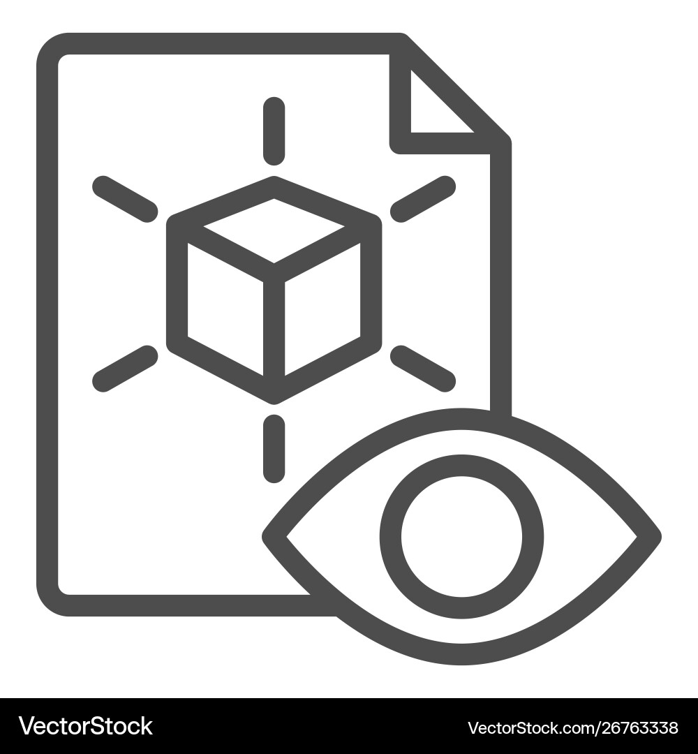 Document with eye line icon 3d project Vector Image