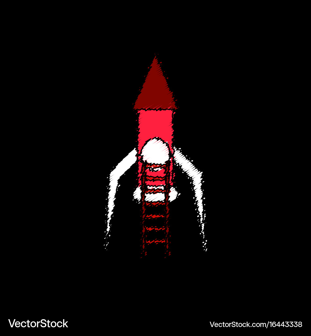 Flat icon design collection rocket and ladder Vector Image