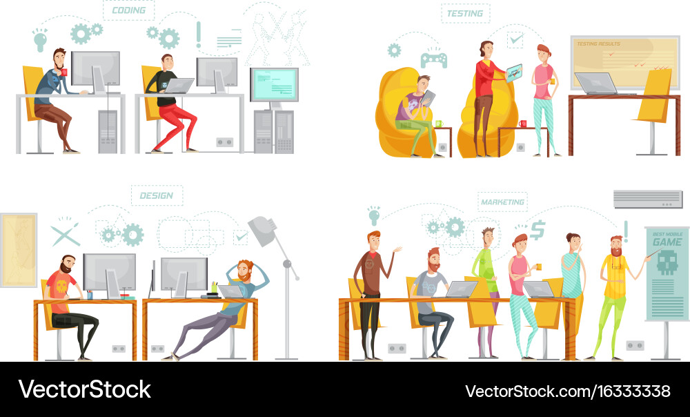 Game Development Workflow vector image
