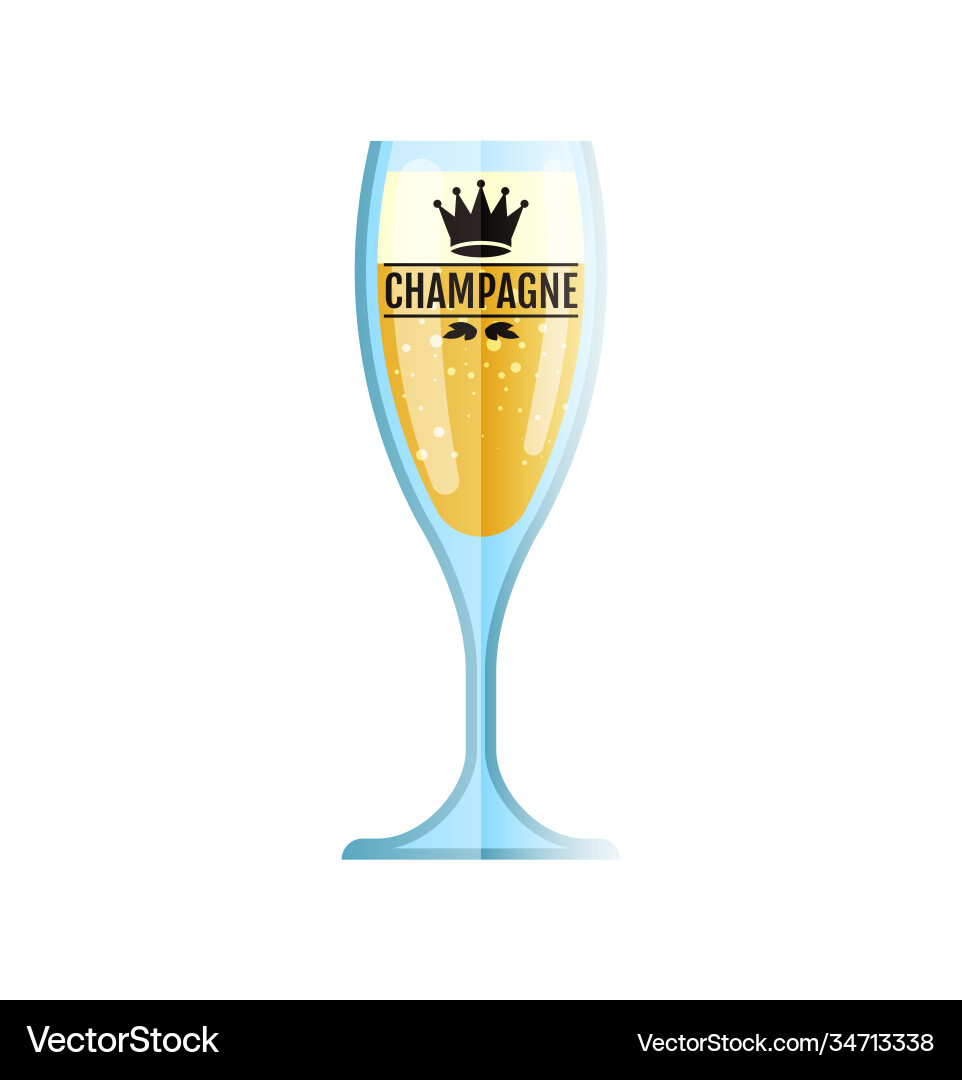 Glass icon flat style white wine symbol Glass icon flat style white wine symbol vector image