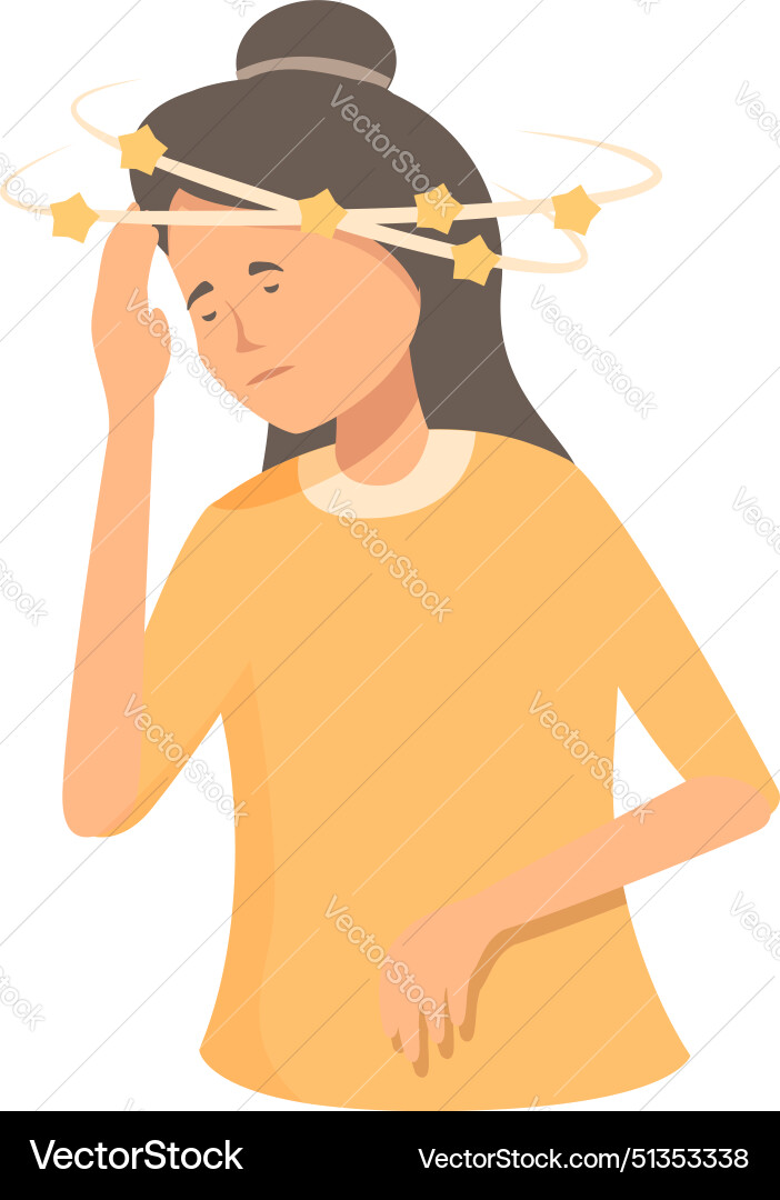 Graphic depicting a woman experiencing Royalty Free Vector