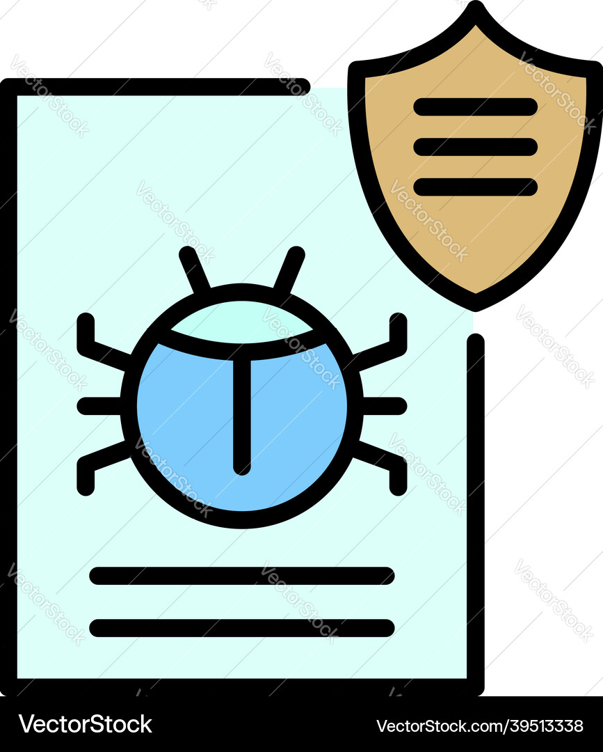 Hacker bug icon color outline Hacker bug icon color outline vector image