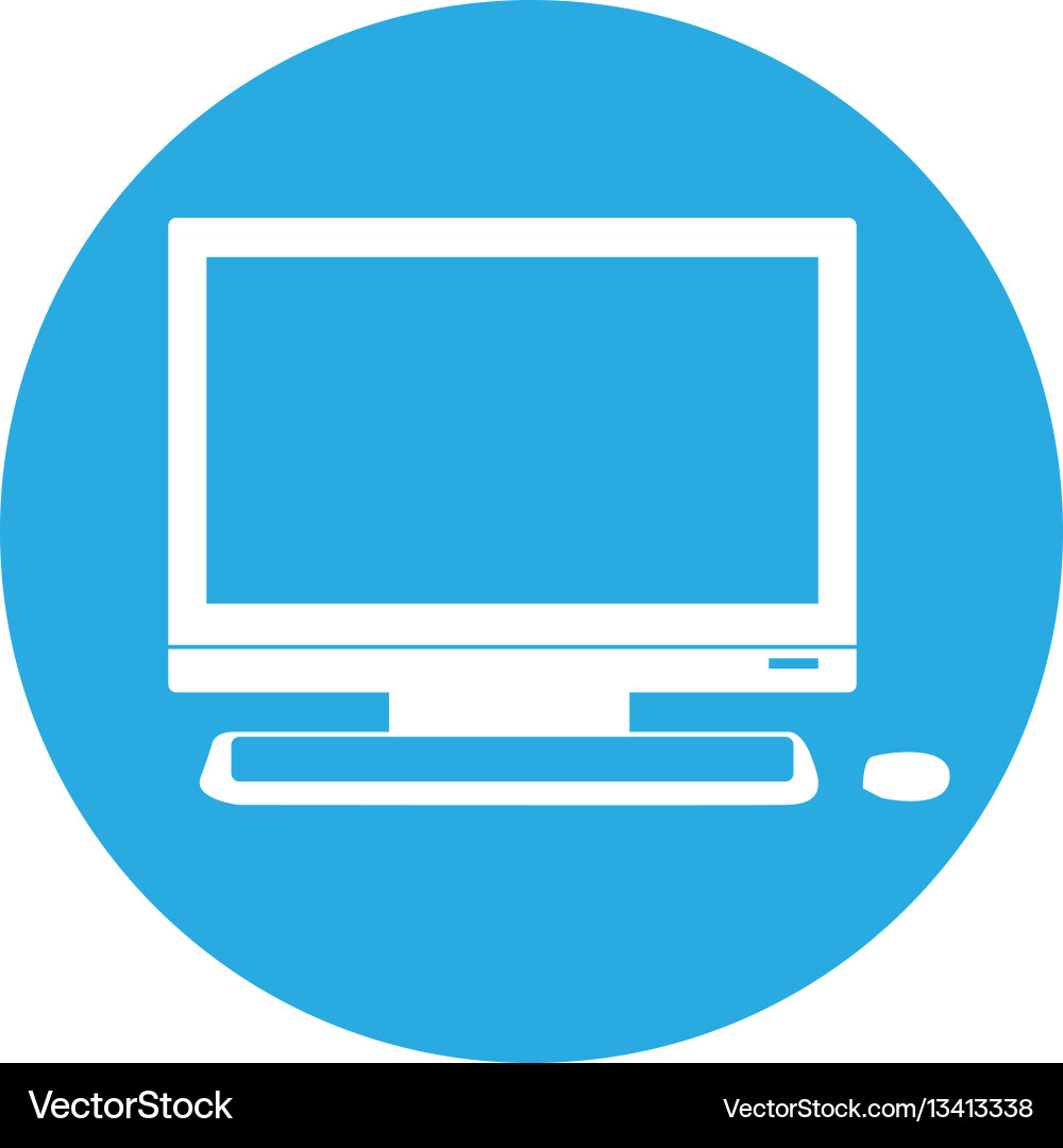 Isolated computer monitor icon vector image