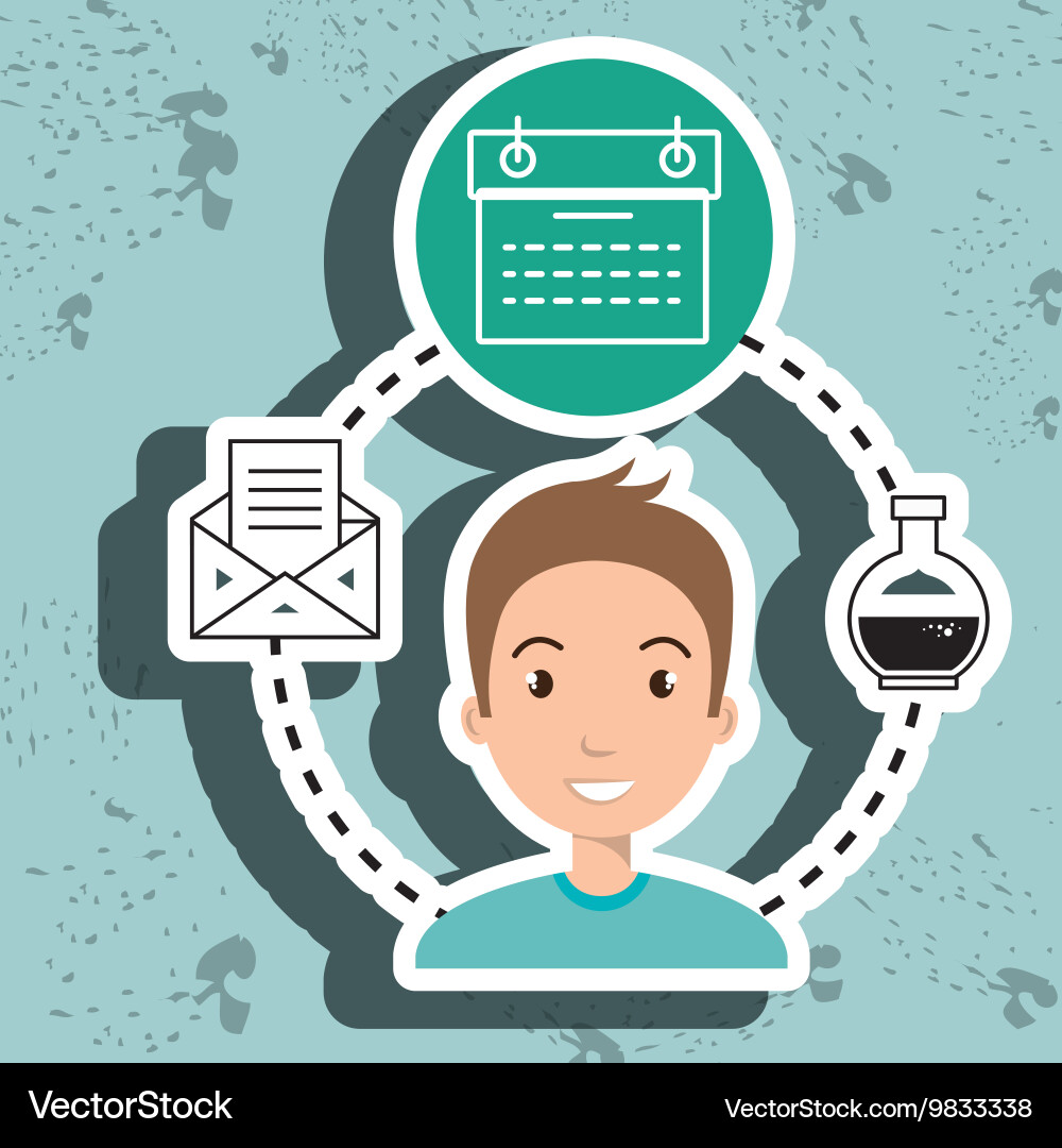 Man with envelope and tube isolated icon design vector image