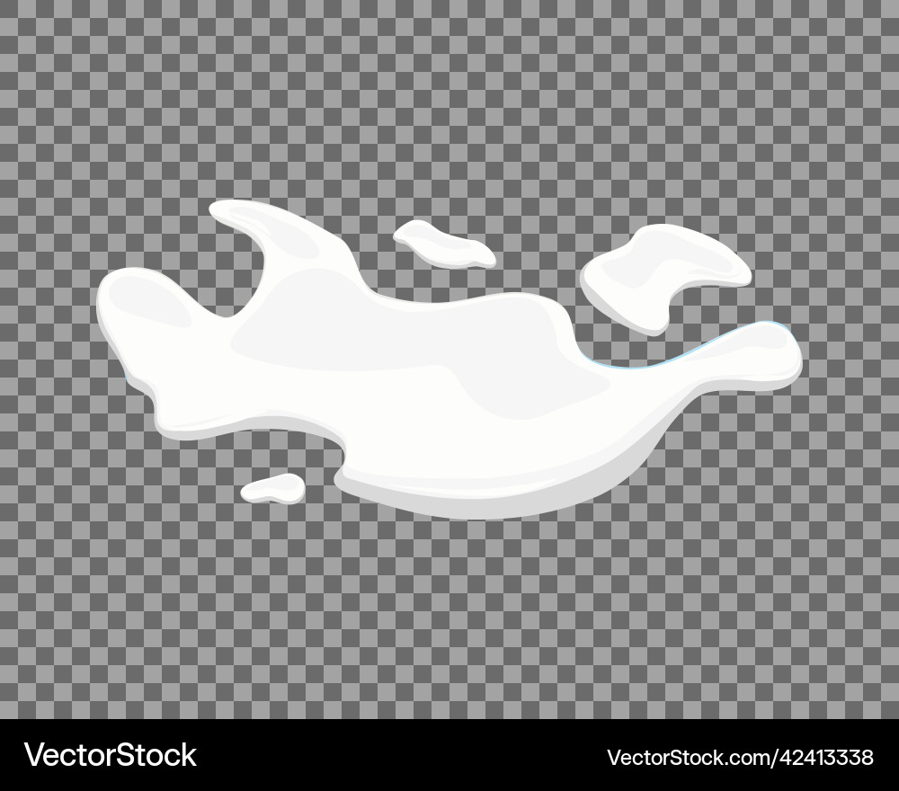 Milk spill on a transparent background puddle Milk spill on a transparent background puddle vector image