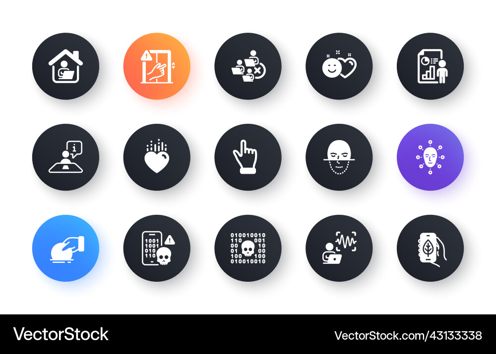 Minimal set of interview donate and click hand Vector Image
