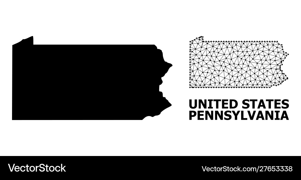 Pennsylvania State Mesh Map Vector Image