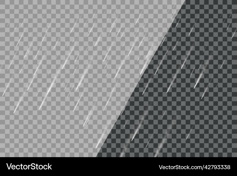 Rain transparent template background falling Rain transparent template background falling vector image